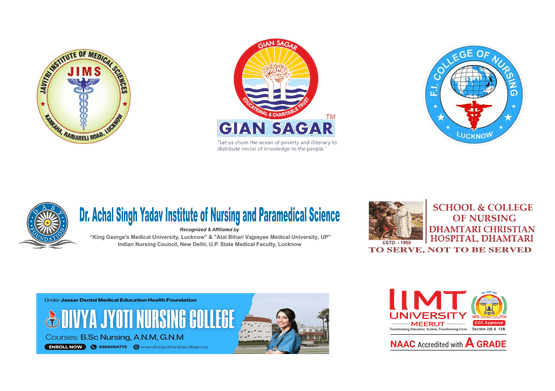 JIMS, Gian Sagar, F.H. College of Nursing, Dr. Achal Singh Yadav Institute of Nursing and Paramedical Science, School & College of Nursing Dhamtari, Divya Jyoti Nursing College, and IIMT University